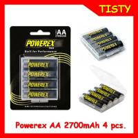 POWEREX  AA 2700mAh  4 ก้อน  Rechargeable Battery ถ่านชาร์จ พร้อมกล่องใส่ถ่าน