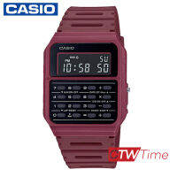 Casio DATA BANK Digital นาฬิกาข้อมือสายเรซิ่น รุ่น CA-53WF-4BDF (สีแดง)