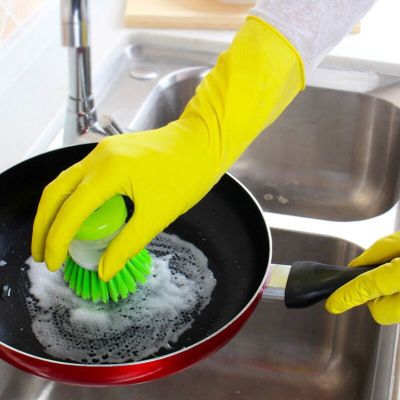 Waterproof Household Gloves Warm Dishwashing Glove Dishes Washing Cleaning Tools Rubber Warm Long Gloves Kitchen Supplies Safety Gloves