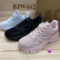 Baoji BJW  662 รองเท้าผ้าใบ (37-41) สีดำ/ขาว/ชมพู