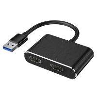 USB 3.0กับ Dual HDTV 1080P จออะแดปเตอร์2จอภาพสายแปลงสัญญาณขยายสำหรับ Windows Macos พีซีตั้งโต๊แล็บท็อปถึงสองหน้าจอ