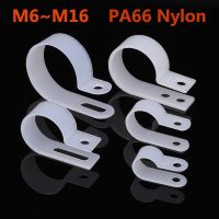 100Pcs PA66 Nylon Wire Clip Fixing Clip R type U type Wire Card UC Wire Buckle Wall Cable Management Wiring Routing Fixing Ring