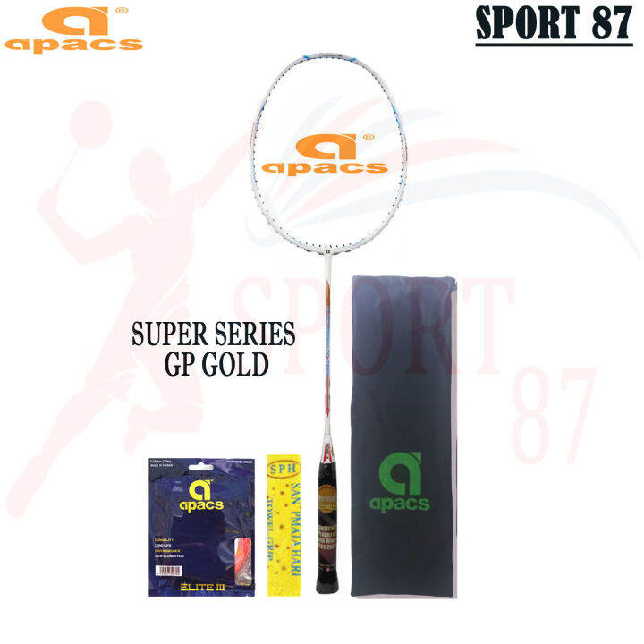 Raket Badminton Apacs Super Series GP Gold Bonus Komplit Raket Apacs