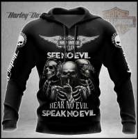 （ALL IN STOCK XZX）  Harley Davidson Live To Ride Full Print V1584 Hoodie 5256  (Free customized name logo for private chat, can be changed with or without zipper)