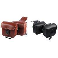 For Sportster XL883 XL1200 PU Leather Saddle Bag Motorcycle Luggage Left+Right Side Tool Bag