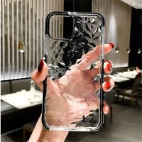 Luxury Diamond Texture Clear Case for iphone 14 13 12 11 Pro Max Plus X XS XR Cases Transparent Shockproof Soft Silicone Cover