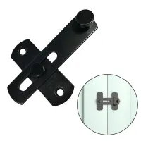 【LZ】 Sliding Barn Door Latch Bolt w/screw Stainless Steel Flip Lock Black Buckle Plug 100x70mm Safety Gate Cabinet Door Outdoor/Home