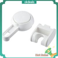 OKDEALS สีขาวขาว หัวฝักบัวอาบน้ำ ปรับได้ปรับได้ ไม่มีการเจาะ ถ้วยดูดสูญญากาศ มุมความสูง ที่วางของ ห้องน้ำในห้องน้ำ