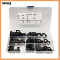 GEORG 280Pcs เหล็ก65Mn แหวนล็อคฟัน M3 M4 M5 M6 M8 M10 M12 สีดำสีดำ Starlock washers Assortment KIT พร้อมกล่องเก็บของ ตัวยึดคลิปความเร็วสูง อุปกรณ์เครื่องผลิต