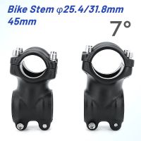 MTB Short Stem 7 Degree 45mm Ultralight Stem Aluminum 25.4/31.8mm Mountain Road Bicycle Stem Matte Stem Bike Stem Bicycle Parts