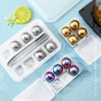 Food Contact Stainless Steel Ice Cubes Football Round Ice Cubes Whiskey Chilled Stone Metal Frozen Balls Beer Ice Cubes