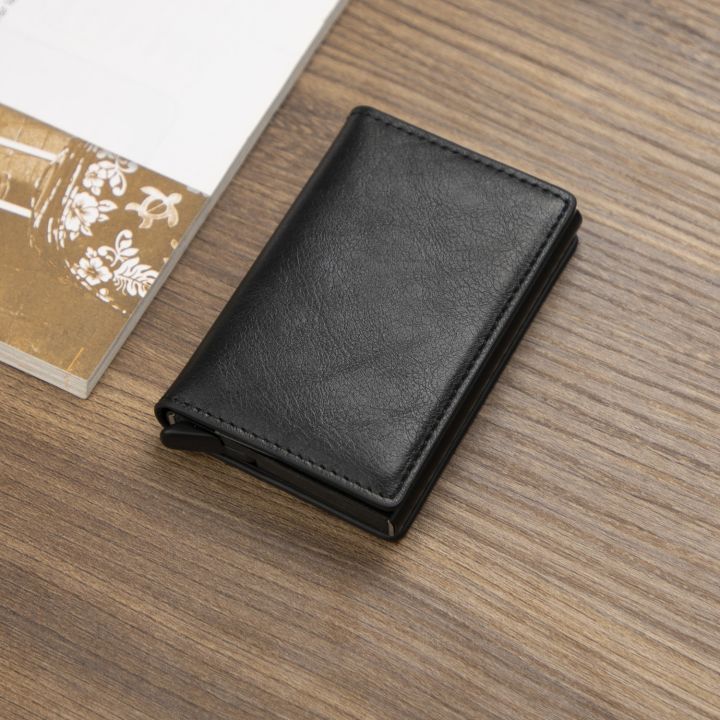 layor-wallet-กระเป๋าตังค์อัจฉริยะผู้ชาย-กระเป๋าเงินแฟชั่นเครดิตที่ใส่บัตรอะลูมินัมอัลลอยกระเป๋าสตางค์สั้นลำลองธุรกิจ