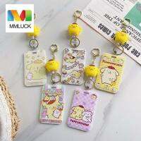 MMLUCK เคสการ์ดเมโลดี้รูปแมวเพนกวินเครดิตไอดีการ์ดคลิปติดบัตรพกพาได้นักเรียนกระเป๋าเก็บบัตรการ์ตูนแมวเมโลดี้พวงกุญแจการ์ตูน Sampul Kartu