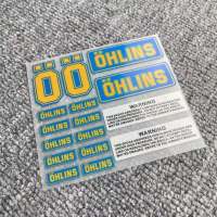 OHLINS รถจักรยานยนต์แถบด้านข้างสติกเกอร์หมวกนิรภัยรูปลอกไวนิลสำหรับแต่งรถรถจักรยานยนต์ YAMAHA Tmax ฮอนด้า Suzuki Kawasaki Vespa