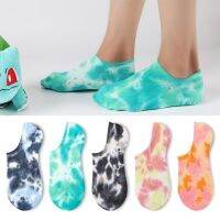 【Sock shop】ผูกย้อมถุงเท้าตื้นปากฤดูร้อน Ins น้ำบางส่วนน้ำแบรนด์กีฬาฮิปฮอปสีเรือถุงเท้าถุงเท้าผ้าฝ้ายผู้ชาย