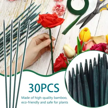 20PCS Garden Plant Stakes Green Bamboo Sticks Plant Support Stakes Wood  Bamboo