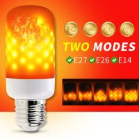 【Trending】 โคมไฟ LED E27 E14สร้างสรรค์2โหมดหลอดไฟ LED E26เลียนแบบ AC85-265V ริบหรี่ตกแต่งคริสต์มาส