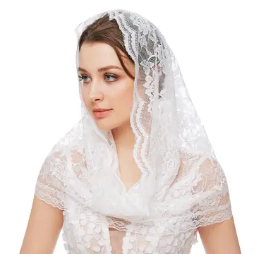 Pamor for Infinity Church Veil Floral Latin Mass for Head Covering