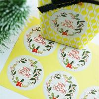 SUSANROFT Paper Cookie Box Wedding Decor Xmas Decor Elk Merry Christmas Package Label Kraft Stickers Adhesive Label Sealing Tag