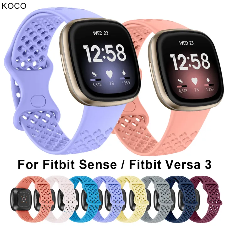 ใช้ได้กับ Fitbit Versa 3 Bands/Fitbit Sense Bands สายสำรองซิลิโคนนิ่ม