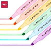 Dgjghkdg DELI Highlighter Fluorescence Markers 6ชิ้น/ถุงสำหรับ Journaling Supplies Highlighters S605