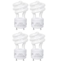 JACKYLED CFL Light Bulbs Energy Efficient UL T3 13W 2700K 900lm Spiral GU24 Base Compact Flourescent Bulbs 4-Pack