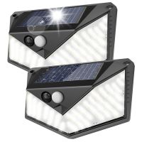 Solar Outdoor Lights 220 LEDs Super Bright, Motion Sensor Lights with 3 Lighting Modes and 270degree Lighting Angle