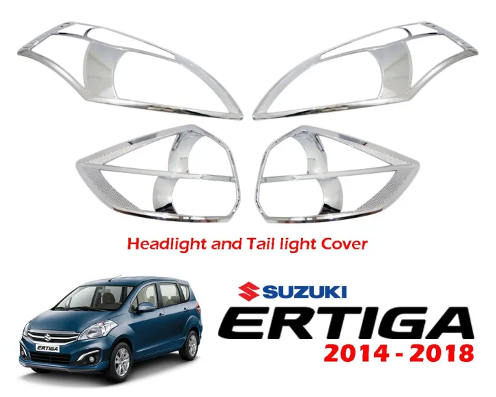 Suzuki Ertiga 2018 Headlight and Tail light Cover (Chrome Coated