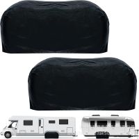 ❃㍿ RV Dual Axle Tire Cover Suitable For RV Tire Cover Outdoor Waterproof And Sunscreen Black 600D Double Tire Cover