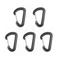 （AT）5PCS DPlastic Carabiner D-RingChain SpringMolle Clasp Buckle Climbing Outdoor Tool