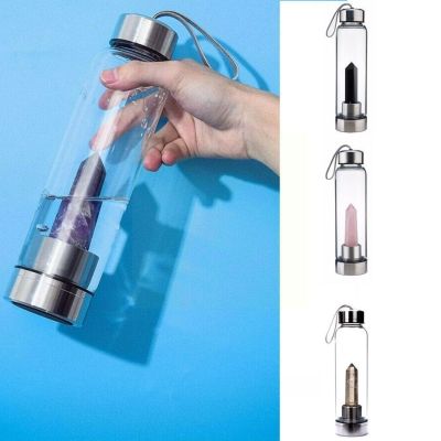 Natural Crystal Column Energy Glass Water Cup Teacup Wand Decoration Spa Magic Q9h5