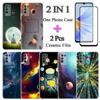 2 IN 1 Honor เคสนิ่มพิมพ์ลาย10X Lite มาพร้อมกับปกป้องหน้าจอเซรามิกแบบโค้งนิรภัย