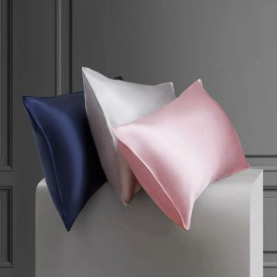【hot】◈❏♗ 1 Piece Color Silk Pillowcase Double-sided 6A Zippered Cover