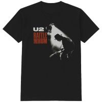 2023ใหม่มาถึง100 ผ้าฝ้ายแฟชั่น Tee ใหม่ U2 Rock BAND โลหะสีดำชายเสื้อยืดแขนสั้น