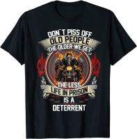 JHPKJDont Piss Off Old People The Older Biker Skull Motorcycles T-Shirt S-3XL Mens Casual O-Neck Cotton Tshirt 4XL 5XL 6XL