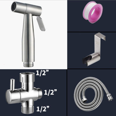 Handheld Toilet bidet sprayer set Kit Stainless Steel Hand Bidet faucet for Bathroom hand sprayer shower head self cleaning