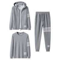 2023 Tracksuit Men 3 Pieces Set Plus Size Sweatshirt Sweatpants Sportswear Zipper Casual Korean Sport Clothing Running Sets