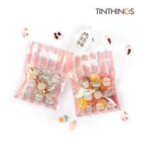 200PCS Small Candy Zipper Bag Bscuit Sweet Cute Pink Gift Bags With Handles Kid Birthday Plastic Ziplock Packaging Wedding Party Food Storage Dispense