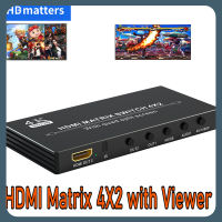 HDMI มัลติวิวเวอร์4K HDMI Quad-Viewer 4X1 HDMI สลับหลายมุมมองแบบไร้รอยต่อสำหรับ PS5 PS4 Pro Xbox HDMI Matrix Multviewer