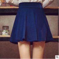 ROK High Waist สำหรับผู้หญิงสีทึบกระโปรงทรงเอชุดผ้าฝ้ายเอวยืด