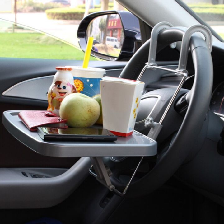 โต๊ะนั่งถาดแบบพับได้สำหรับเด็กเบาะหลังสำหรับรถยนต์นั่งโต๊ะทานอาหารอาหารที่ยึดถ้วยดื่มอัตโนมัติ