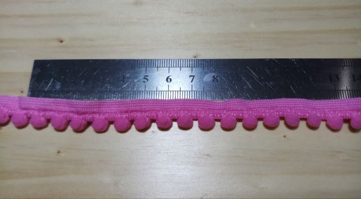 ปอมๆสาย-สีชมพู-ยืดได้-ใช้ตกแต่งงานผ้าทั่วไป-ขายเมตรละ-35-บาท
