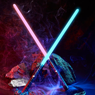 RGB Star Wars Lightsaber พรีเมี่ยมอลูมิเนียมชาร์จ Lightsaber LED กระพริบ 2 ใน 1 7/15 พลังที่มีสีสัน FX ดวลมีดทหารของเล่นเด็กชุดของขวัญของเล่น