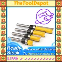 TheToolDepot 8ชิ้นเร้าเตอร์ขอบสีแดงบิตเราเตอร์ตัวรับน้ำหนักด้านบนบิต1/4นิ้วก้านตรงรูปแบบดอกสว่านเราเตอร์แม่แบบเครื่องมือตัดการกัดไม้