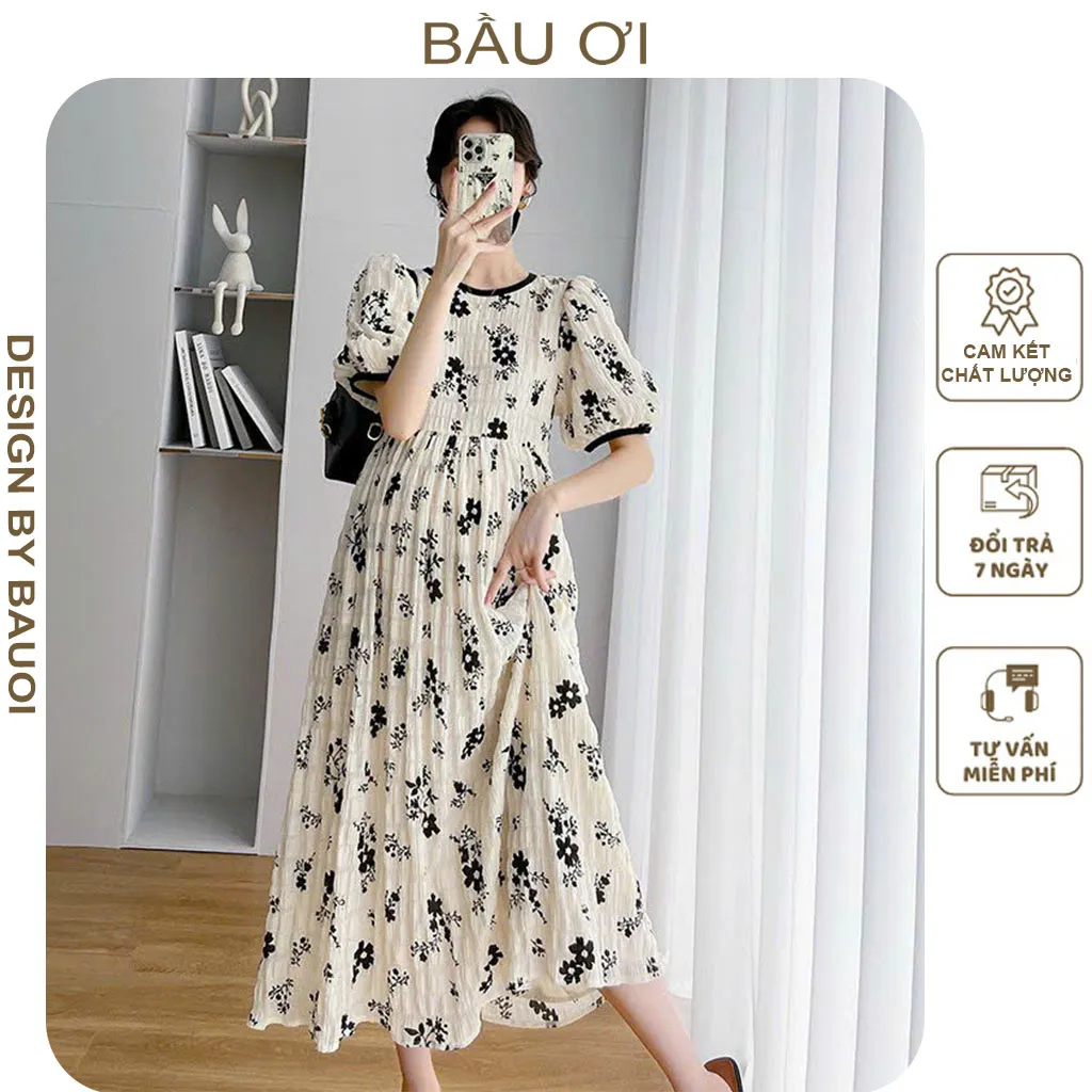 Bauoii V254] Đầm Váy Bầu Dự Tiệc Mùa Hè Dáng Suông Dài Chất Đẹp - Đầm Bầu  Babydoll Chất Đẹp Phong Cách Tiểu Thư Bigsize | Lazada.Vn