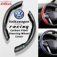 ฝาครอบพวงมาลัยพวงมาลัยรถยนต์เคสกันลื่นคาร์บอนไฟเบอร์ Volkswagen สำหรับ Volkswagen Polo T-Cross Tiguan Allspace Golf Scirocco