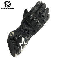 Alpinestars ถุงมือรถจักรยานยนต์ Racing ยาวส่วน Hard Shell หนัง MOTOGP ถุงมือขี่จักรยาน