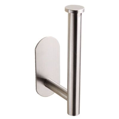 Stainless Steel Roll Paper Holder Rack Wall Mount Toilet Tissue Towel Punch Free Stand Dispenser Shelf for Home Kitchen