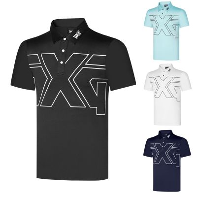 New golf mens short-sleeved golf sports ball jacket T-shirt lapel all-match comfortable and breathable clothing Odyssey PXG1 Castelbajac Mizuno J.LINDEBERG TaylorMade1 W.ANGLE✤❖✥