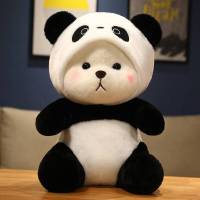 60cm TeddyTales Cosplay Panda Plush Dolls Gift For Girls Home Decor Stuffed Toys For Kids Sleeping Throw Pillow